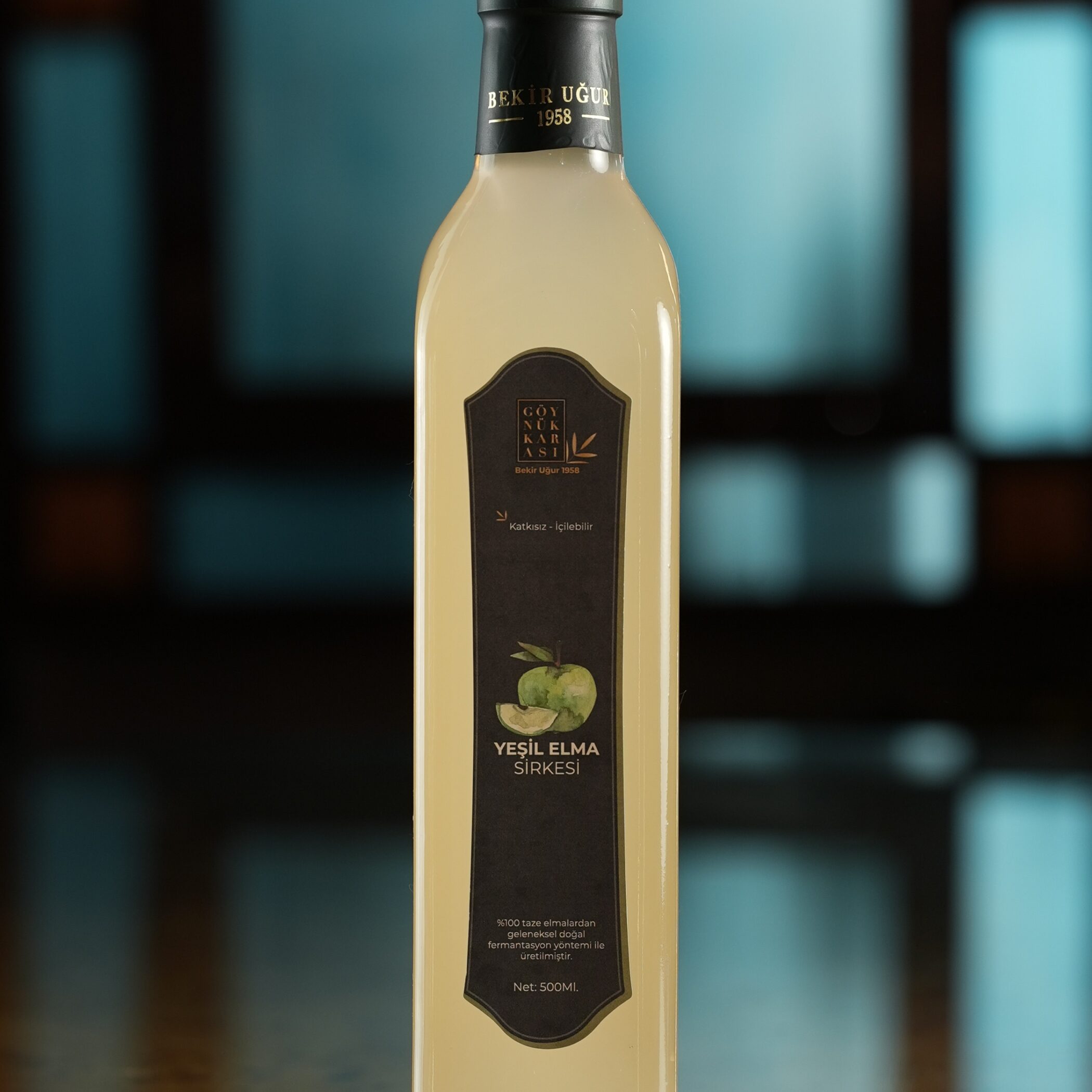 Göynük Karası Doğal Ev Yapımı Yeşil Elma Sirkesi 500 ml